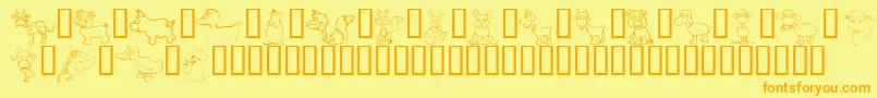Шрифт KrBarnyardScraps – оранжевые шрифты на жёлтом фоне