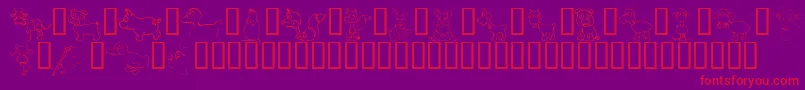 KrBarnyardScraps Font – Red Fonts on Purple Background