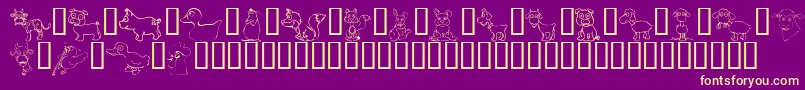 fuente KrBarnyardScraps – Fuentes Amarillas Sobre Fondo Morado