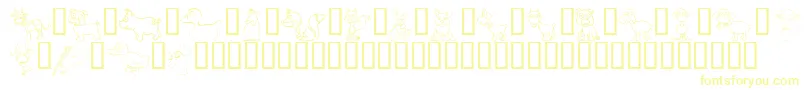 KrBarnyardScraps Font – Yellow Fonts on White Background