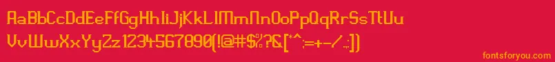 SlPixlRegularV1 Font – Orange Fonts on Red Background