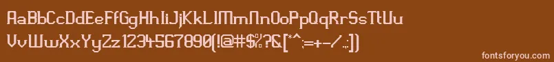 Fonte SlPixlRegularV1 – fontes rosa em um fundo marrom