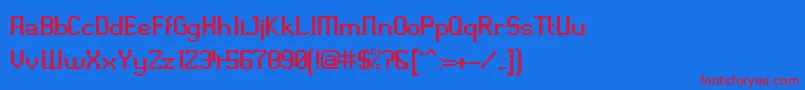 SlPixlRegularV1 Font – Red Fonts on Blue Background