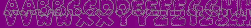 Шрифт PatchworkStitchlings – серые шрифты на фиолетовом фоне