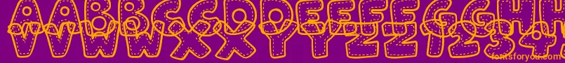 PatchworkStitchlings Font – Orange Fonts on Purple Background