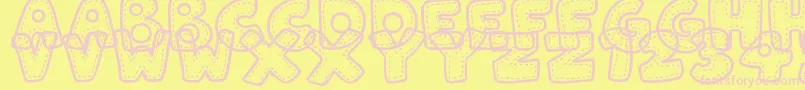 PatchworkStitchlings Font – Pink Fonts on Yellow Background