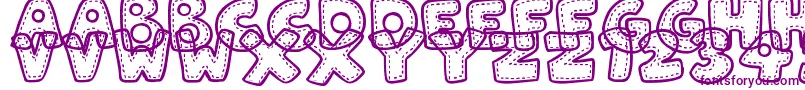 PatchworkStitchlings Font – Purple Fonts on White Background