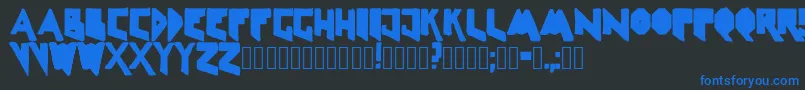 Linelineshapedirty Font – Blue Fonts on Black Background