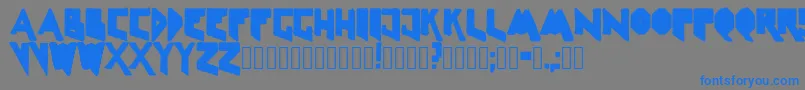 フォントLinelineshapedirty – 灰色の背景に青い文字