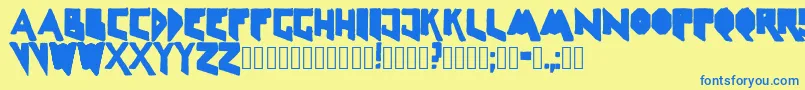 Linelineshapedirty-fontti – siniset fontit keltaisella taustalla