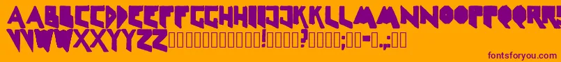 Czcionka Linelineshapedirty – fioletowe czcionki na pomarańczowym tle
