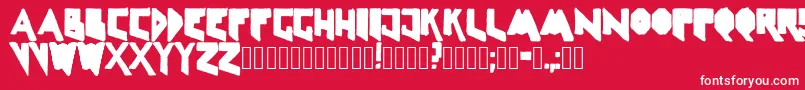 フォントLinelineshapedirty – 赤い背景に白い文字