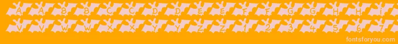 LetterbatAh Font – Pink Fonts on Orange Background