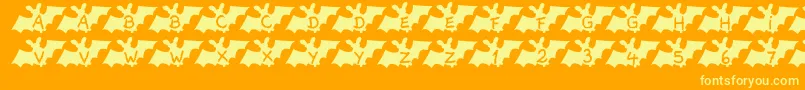 LetterbatAh Font – Yellow Fonts on Orange Background