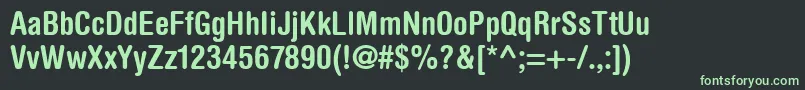 HelveticaRoundedLtBoldCondensed-fontti – vihreät fontit mustalla taustalla