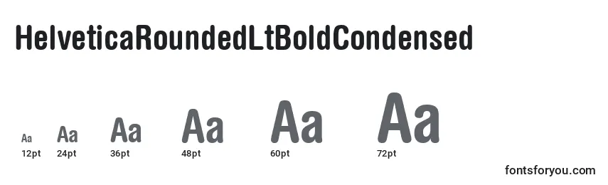 Größen der Schriftart HelveticaRoundedLtBoldCondensed