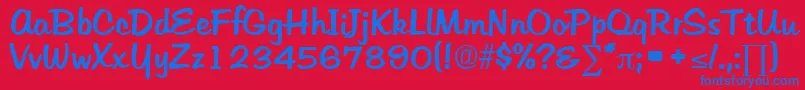 フォントHudsonDb – 赤い背景に青い文字