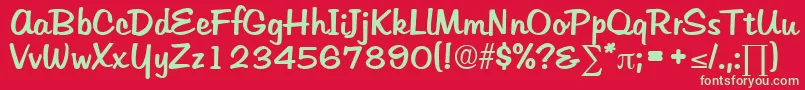 フォントHudsonDb – 赤い背景に緑の文字