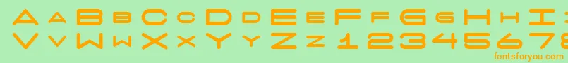 フォント7daysfat – オレンジの文字が緑の背景にあります。