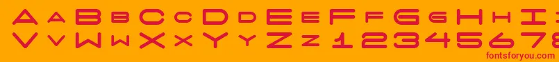7daysfat-Schriftart – Rote Schriften auf orangefarbenem Hintergrund
