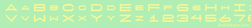 フォント7daysfat – 黄色の文字が緑の背景にあります