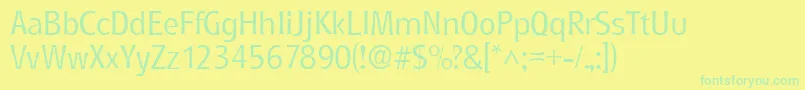 Czcionka RoundestlhRegular – zielone czcionki na żółtym tle
