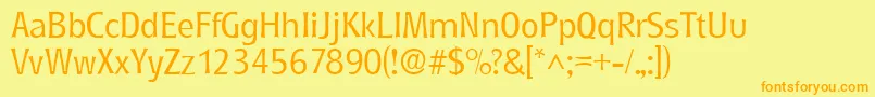 RoundestlhRegular-Schriftart – Orangefarbene Schriften auf gelbem Hintergrund
