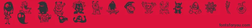 フォントHappyMonsters – 赤い背景に黒い文字