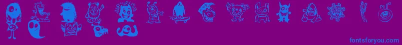 HappyMonsters Font – Blue Fonts on Purple Background