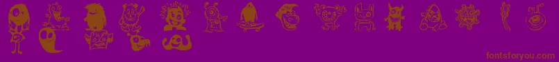 HappyMonsters Font – Brown Fonts on Purple Background