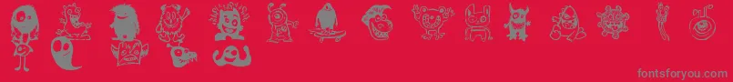 HappyMonsters Font – Gray Fonts on Red Background