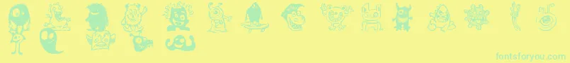 HappyMonsters Font – Green Fonts on Yellow Background