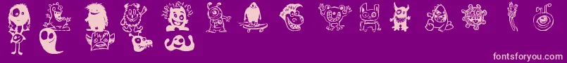 Fonte HappyMonsters – fontes rosa em um fundo violeta