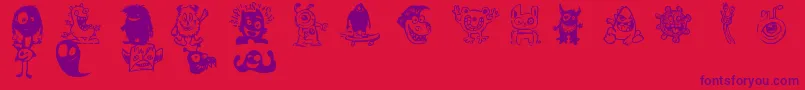 HappyMonsters Font – Purple Fonts on Red Background