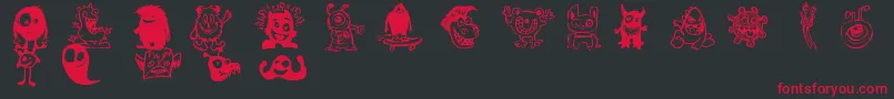 Шрифт HappyMonsters – красные шрифты на чёрном фоне