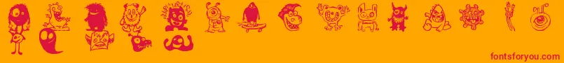 HappyMonsters Font – Red Fonts on Orange Background