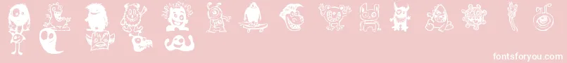 フォントHappyMonsters – ピンクの背景に白い文字