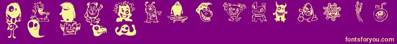 En savoir plus sur la police HappyMonsters Police HappyMonsters – polices jaunes sur fond violet