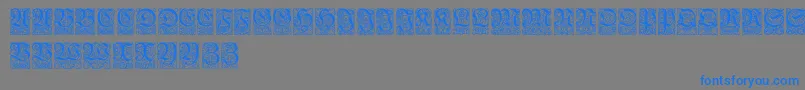 Unger-Schriftart – Blaue Schriften auf grauem Hintergrund