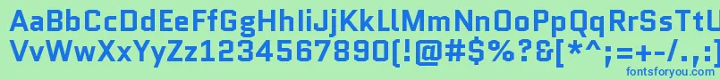 フォントQuanticoBold – 青い文字は緑の背景です。