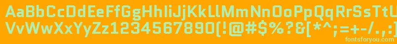 QuanticoBold Font – Green Fonts on Orange Background