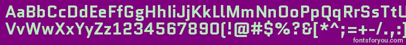 QuanticoBold Font – Green Fonts on Purple Background