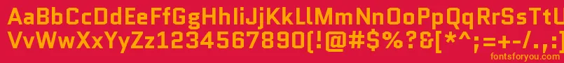 QuanticoBold Font – Orange Fonts on Red Background
