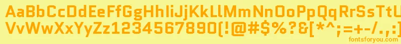 QuanticoBold Font – Orange Fonts on Yellow Background