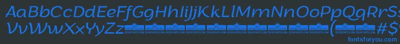 ArturoLightitalicTrial Font – Blue Fonts on Black Background