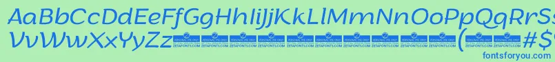 ArturoLightitalicTrial Font – Blue Fonts on Green Background