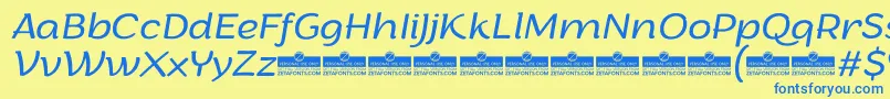 ArturoLightitalicTrial Font – Blue Fonts on Yellow Background