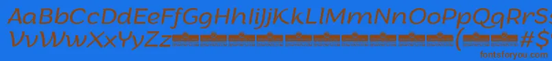 ArturoLightitalicTrial Font – Brown Fonts on Blue Background
