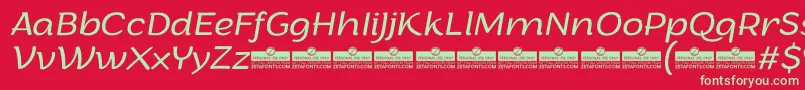 ArturoLightitalicTrial Font – Green Fonts on Red Background