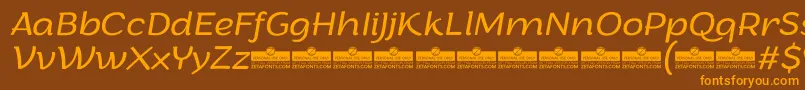 ArturoLightitalicTrial Font – Orange Fonts on Brown Background